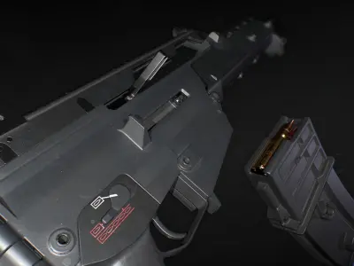 HK G36K Low-poly 3D model