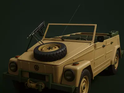 Game Ready Army Patrol Jeep Realistic WW2 Off-Road Vehicle Low-poly 3D model