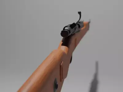 Kar98 wooden rifle Free low-poly 3D model
