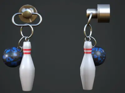 Bowling Pin n Ball Weapon Charm - Low Poly Game Ready Low-poly 3D model