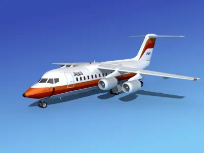 BAe 146-200 PSA 3D model