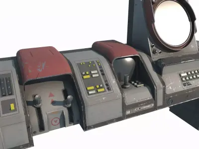 Future Sci-Fi Retro Radar Console 3D model
