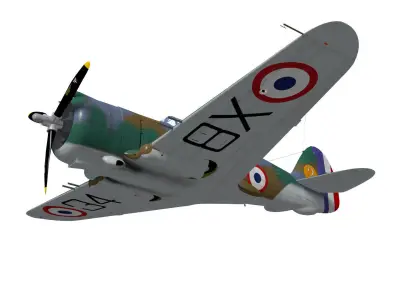 Curtiss Wright P36 Hawk75 A4 3D model