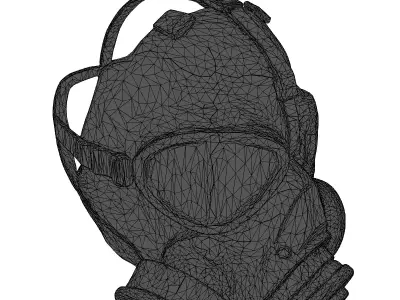 Vintage Rusted Gas Mask 3D model