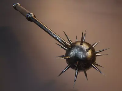 Medieval Morning Star Low-poly 3D model