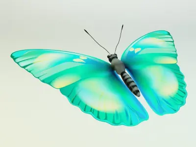 Cartoon Butterfly Low-poly 3D model 3D model