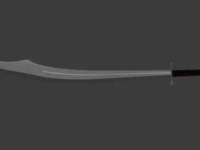 Malhus Sword  Balkan Curved Blade Low-poly 3D model