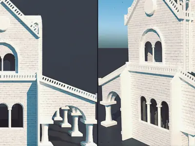 Gondor House Building Low-poly 3D model