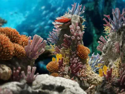 Lowpoly Coral Pack Low-poly 3D model