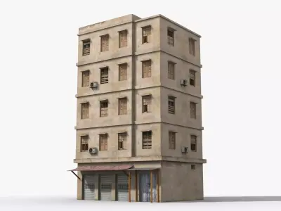 Arab Middle East Building x18 Low-poly 3D model