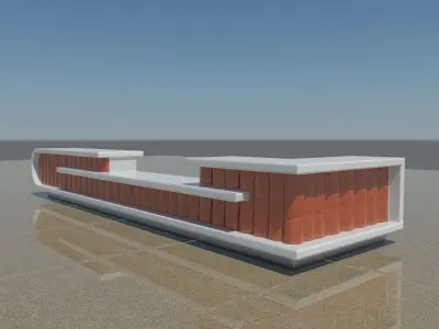 Commercial Counter - Cash Wrap 3D model