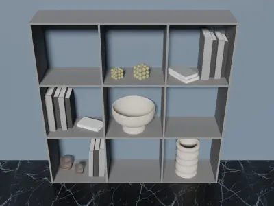 VAYS grey shelf for books and toys 3D model