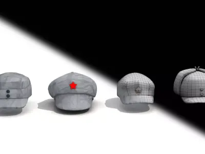 Military hat - octagonal hat 3D model