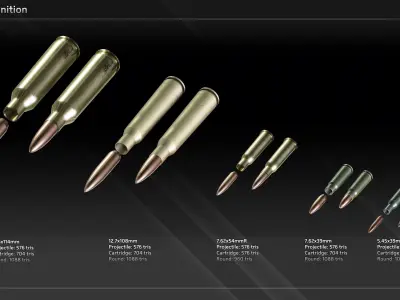 Russian Ammunition Low-poly 3D model