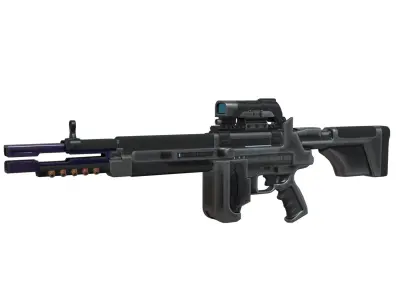 Sci-Fi LMG Low-poly 3D model