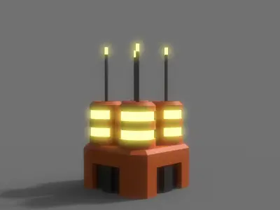 PBR Sci-Fi Building A11 Low-poly 3D model