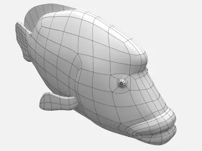  Humphead Wrasse Fish Low-poly 3D model