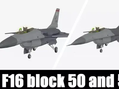 f16 block 50 and 52 low poly stylised Low-poly 3D model