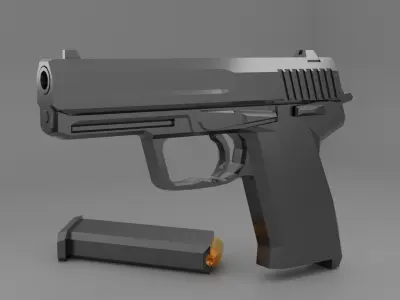 Low poly USP pistol Low-poly 3D model