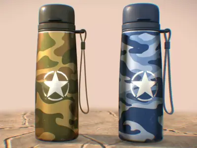 Military Water Bottles 3D model