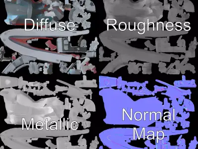 Modern Naval Destroyer model pack Low-poly 3D model