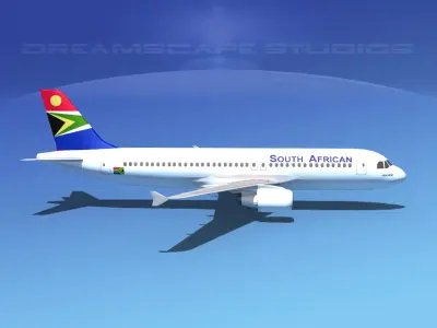 Airbus A320 LP South African Low-poly 3D model