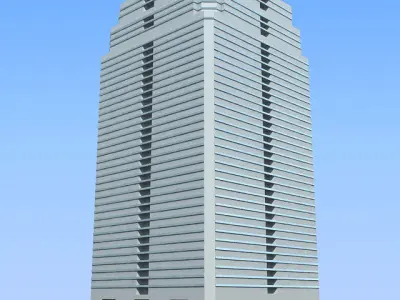 Detailed White Building 3D model