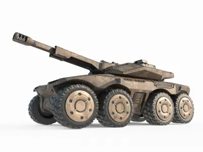 Future sci-fi style heavy-duty armored vehicles 3D model