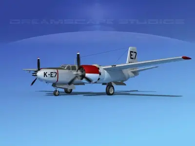 Douglas A-26B Invader V04 USAAF 3D model