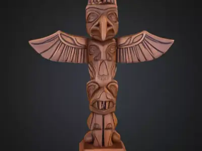Totem Guardian Low-poly 3D model