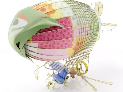 Zeppelin Steampunk 3D model