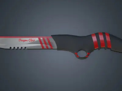 Combat Knife Dragon Claw Free low-poly 3D model