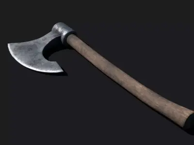 3D Medieval Versatile Battle Axe GameReady PBR Weapon Low-poly 3D model