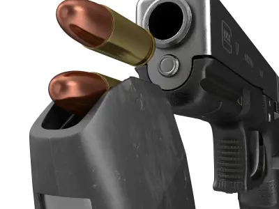 Glock 17 Semi Automatic Pistol Black 3D model