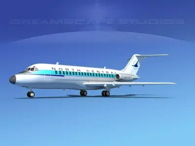 Douglas DC-9-15 North Central 3D model