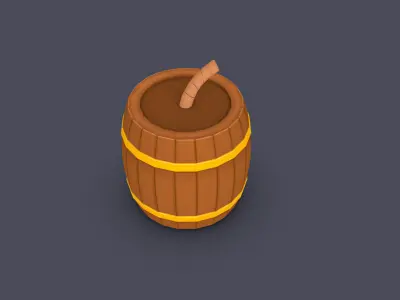 Prop20 Barrel Bomb Low-poly 3D model