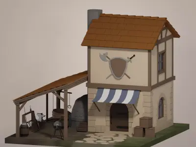 Forge Low-poly 3D model