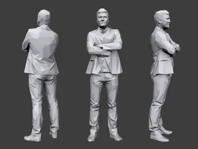 Lowpoly People Business pack 3D model