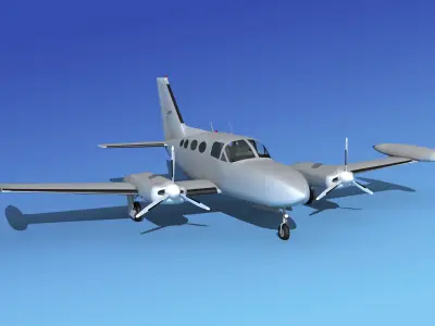 Cessna 421 Golden Eagle Bare Metal 3D model