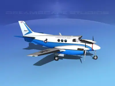 Beechcraft C-6 Transport USAF 3D model