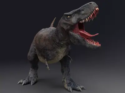 Dinosaur Tarbosaurus Bataar  Real Dinosaur 76 Animations   Low-poly 3D model