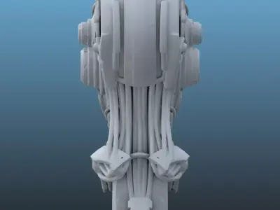 Advanced Cybernetic Cyborg Bust PM-91 3D print model