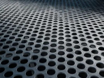 Circular Metal Grate Seamless PBR Material Texture