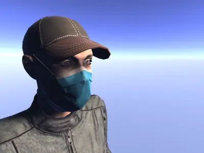 Andy - animated rigged Survivor Man Low-poly 3D model