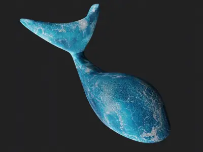 Bathing Fish Low-poly 3D model