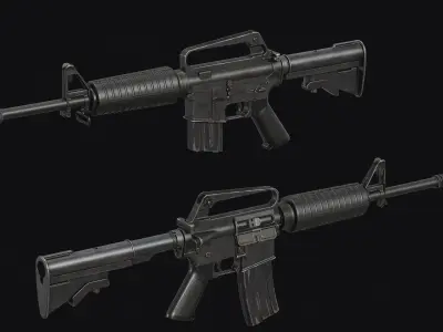 M16 - M203 Grenade Launcher Low-poly 3D model