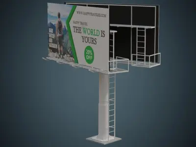 Billboard 2B Low-poly 3D model