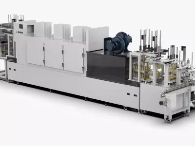 Automatic Motor Rotor Cover Heating Furnace Assembly Line 3D model