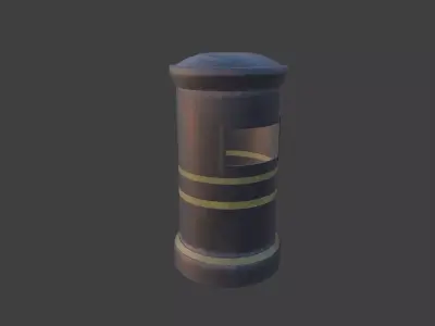 Dustbin street pole Free low-poly 3D model