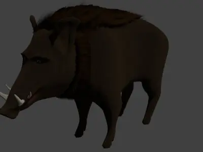 Wild Boar - Low Poly Game Ready Low-poly 3D model